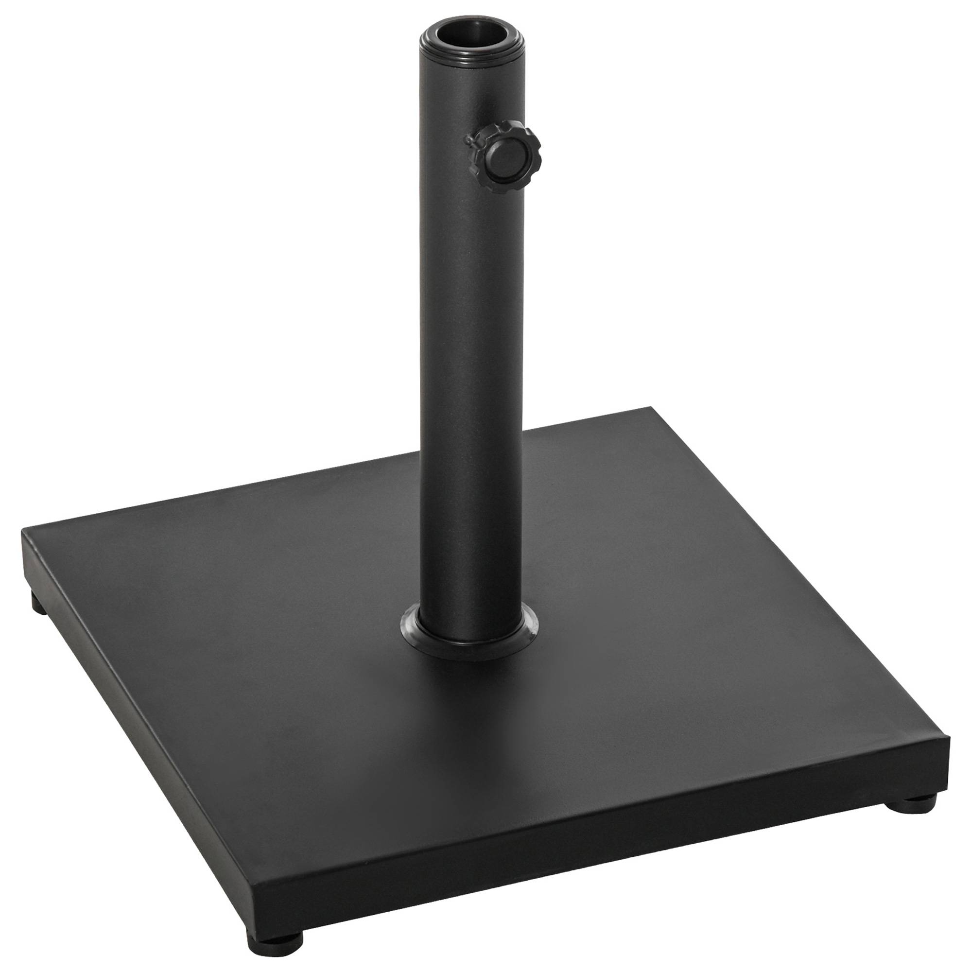 Pied de parasol carré métal ciment balcon terrasse fixation sécurisée Ø30-48mm 40x40x43cm noir - ComfortXL Outdoor Living - Image 2
