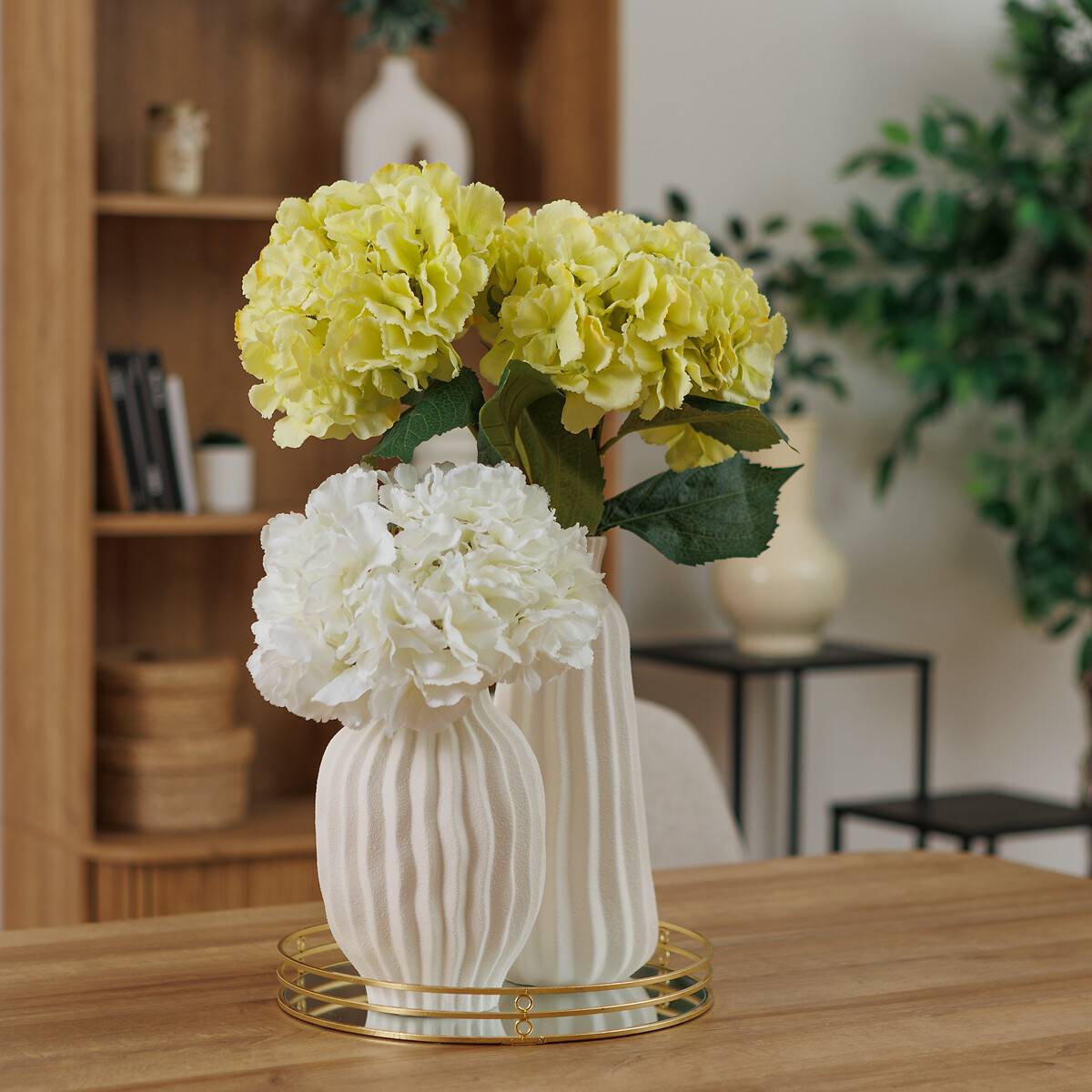 Atmosphera - Tige de hortensia artificielle "Serata" vert clair H83cm - Atmosphera Créateur d'intérieur - Image 1