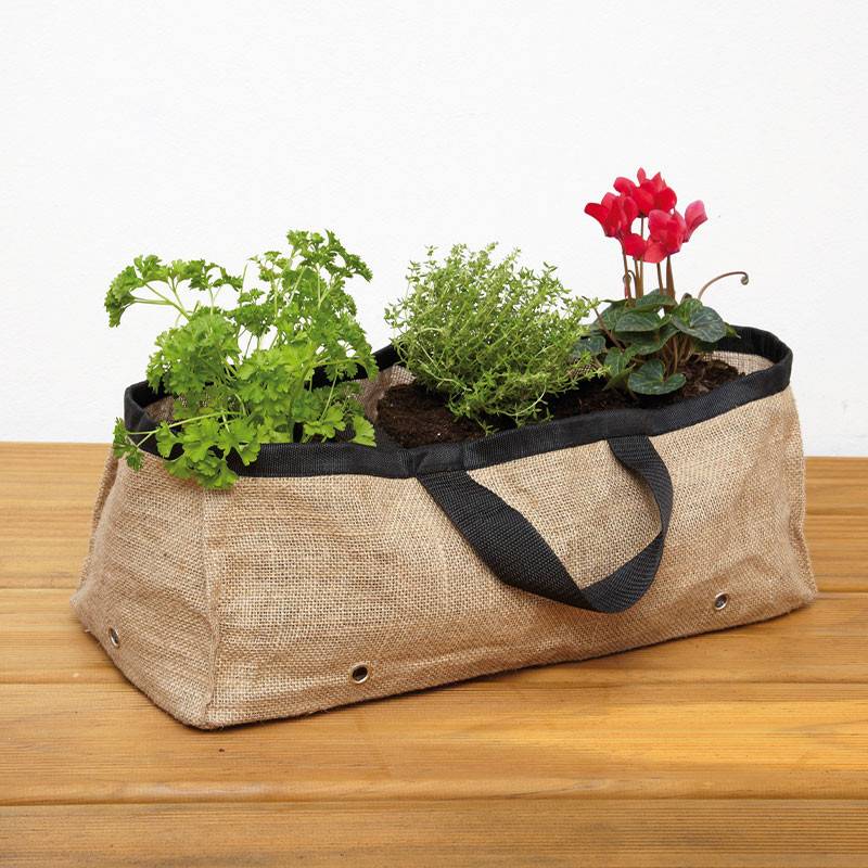 Innovaxe - Grande jardinière terrasse en toile de jute - Innovaxe