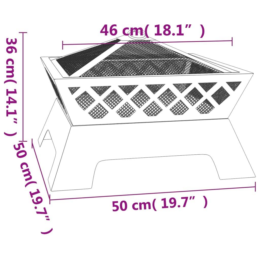 ComfortXL - Brasero Foyer Carré Bas 50cm en Acier pour Jardin et Terrasse Noir – ComfortXL Outdoor Living - Image 8