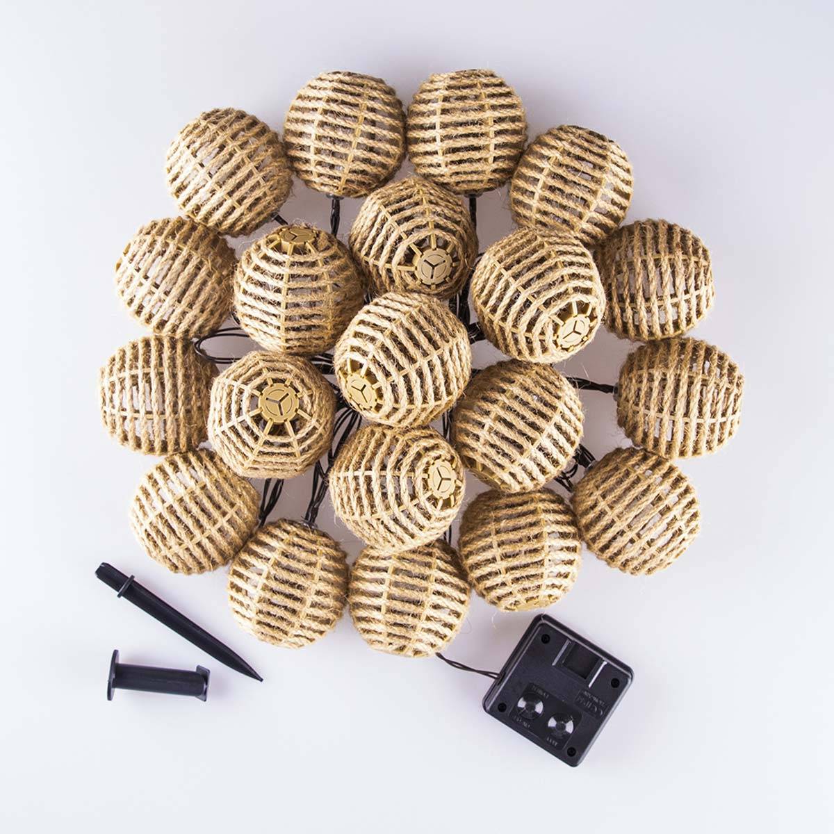 Autre - Guirlande lumineuse solaire 20 ampoules LED en corde - Cémonjardin - Imagen 2