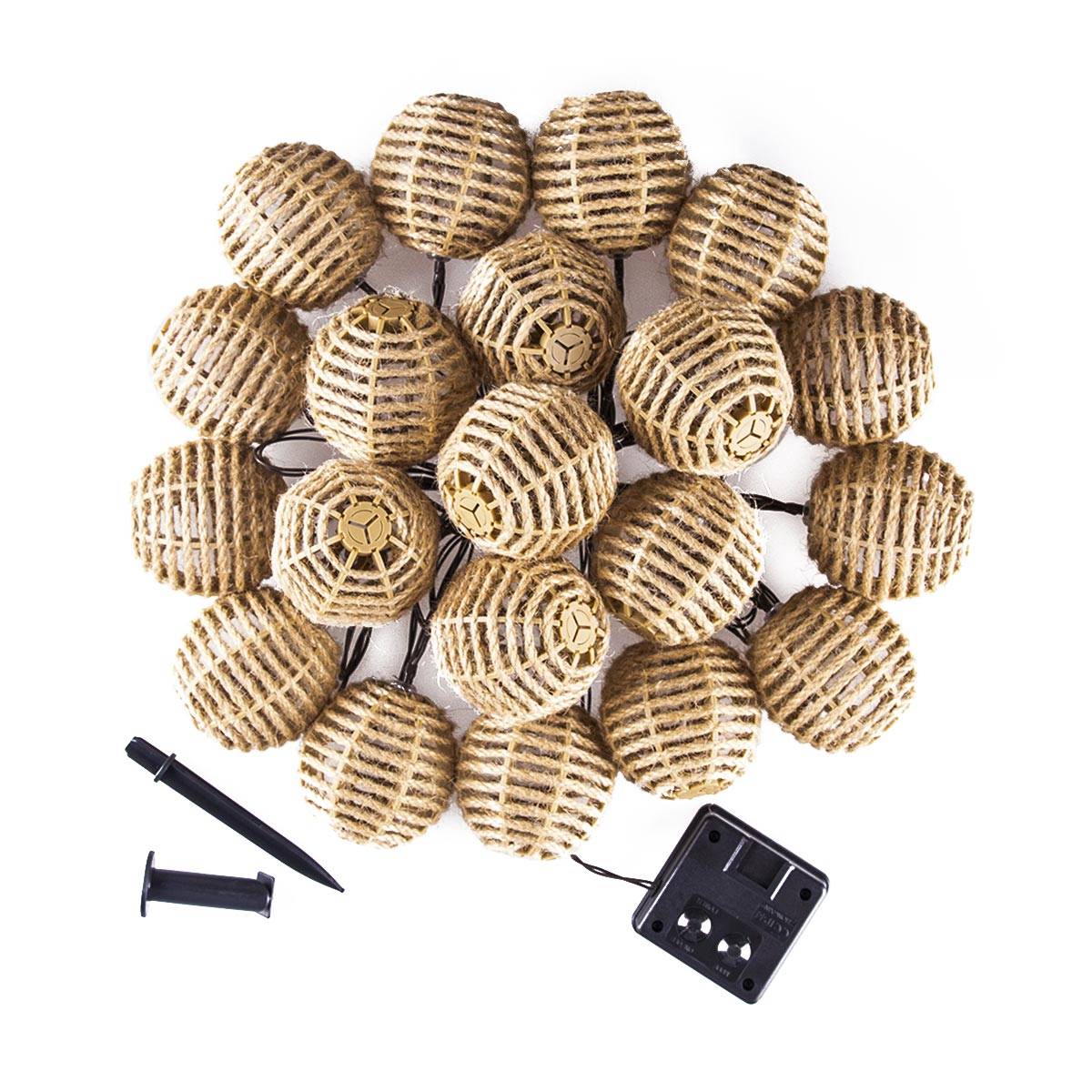Autre - Guirlande lumineuse solaire 20 ampoules LED en corde - Cémonjardin - Imagen 1