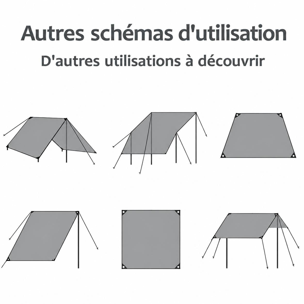Tente Bivouac Imperméable Antiviolet Multifonction Randonnée Camping - Image 5