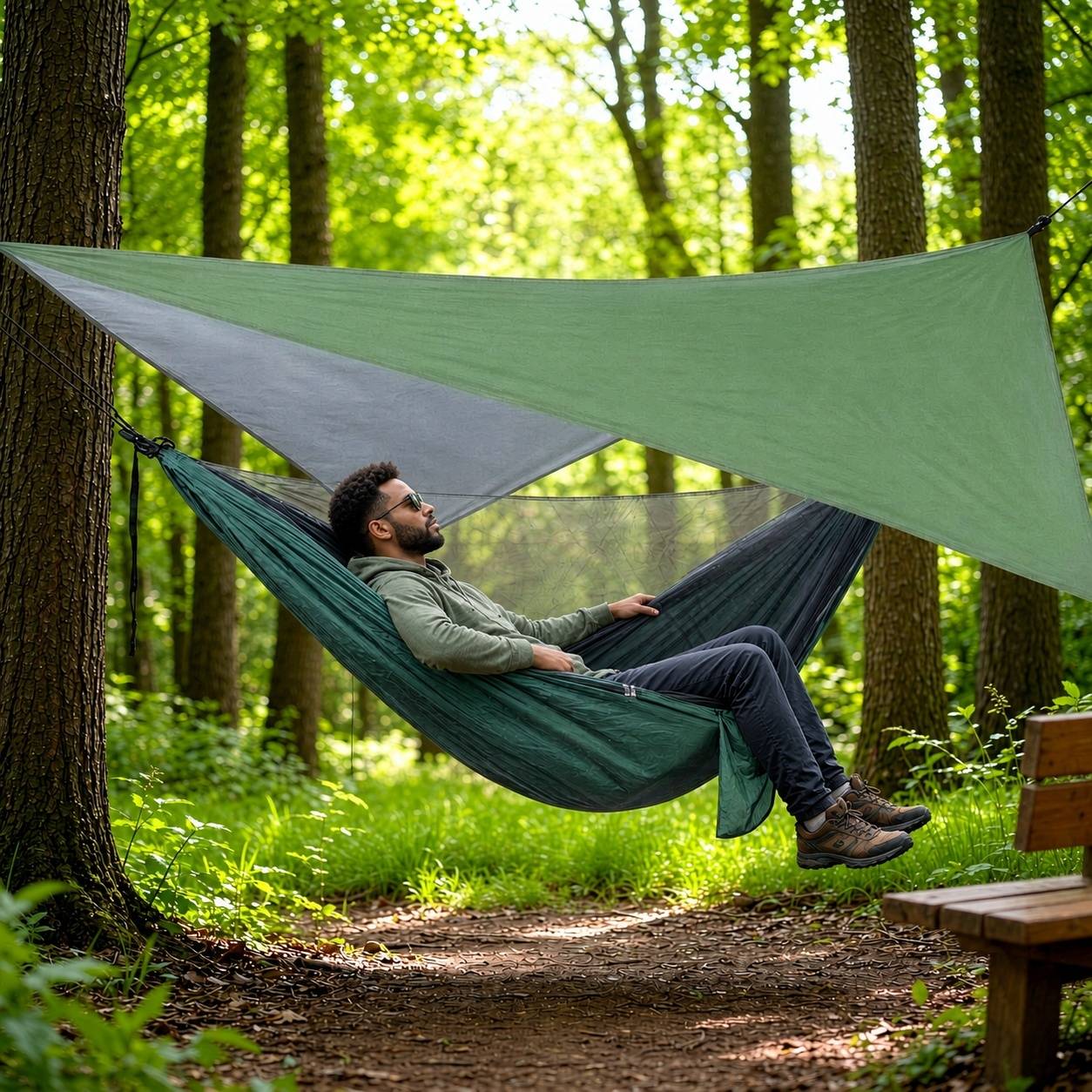 Tente Bivouac Imperméable Antiviolet Multifonction Randonnée Camping - Image 6
