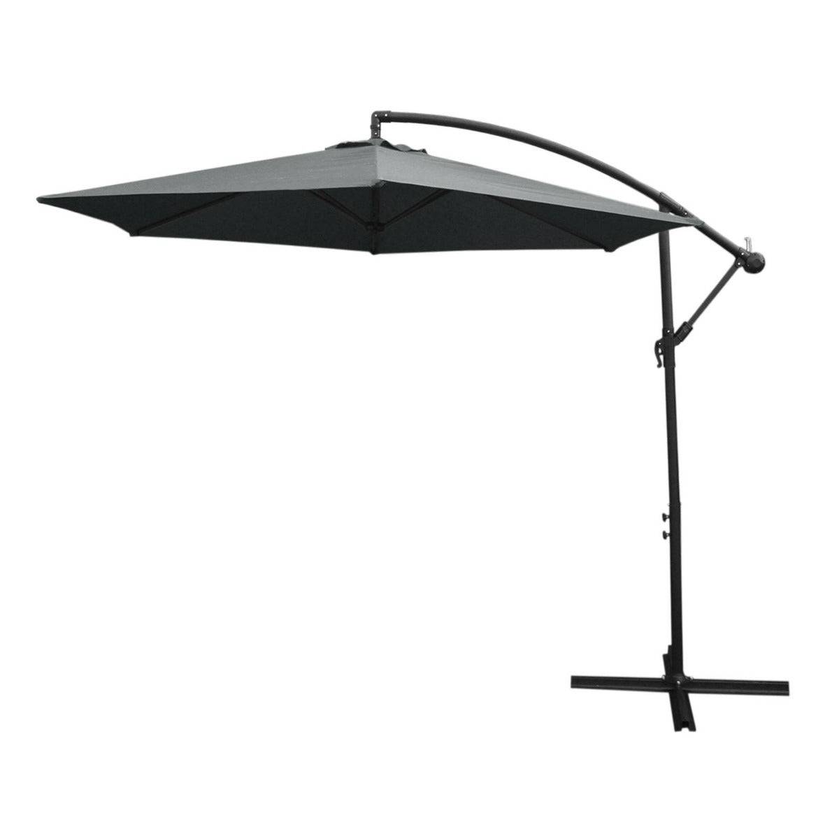 Monstershop - Parasol Cantilever Gris & Base Ronde 3m x 3m x 2.5m - Imagen 3
