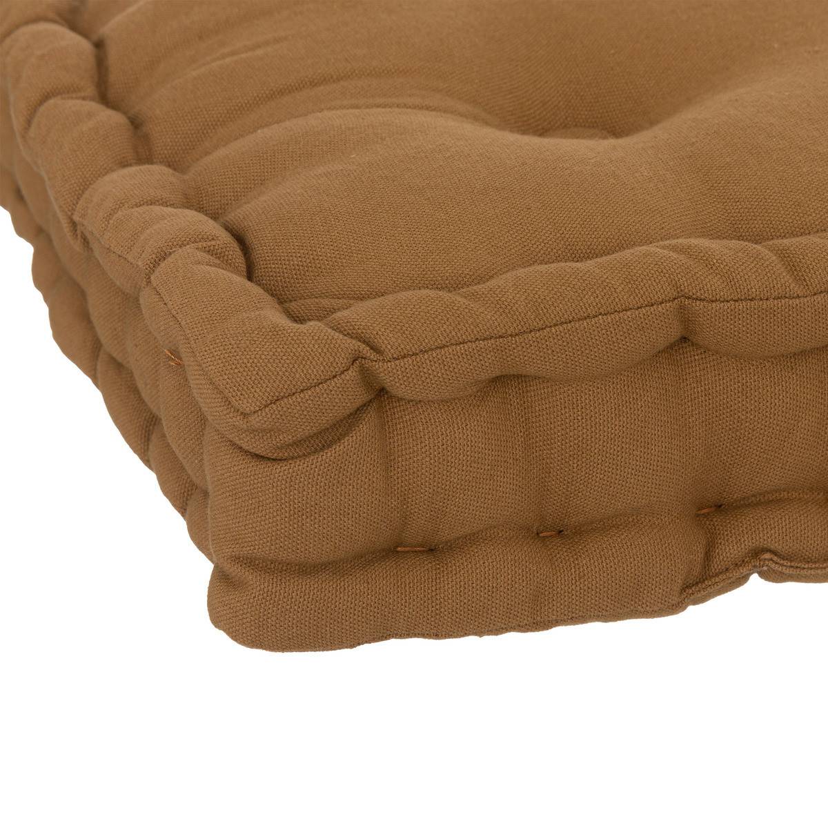 Coussin de Sol  en Coton Marron Cannelle 40 x 40 cm - Imagen 2