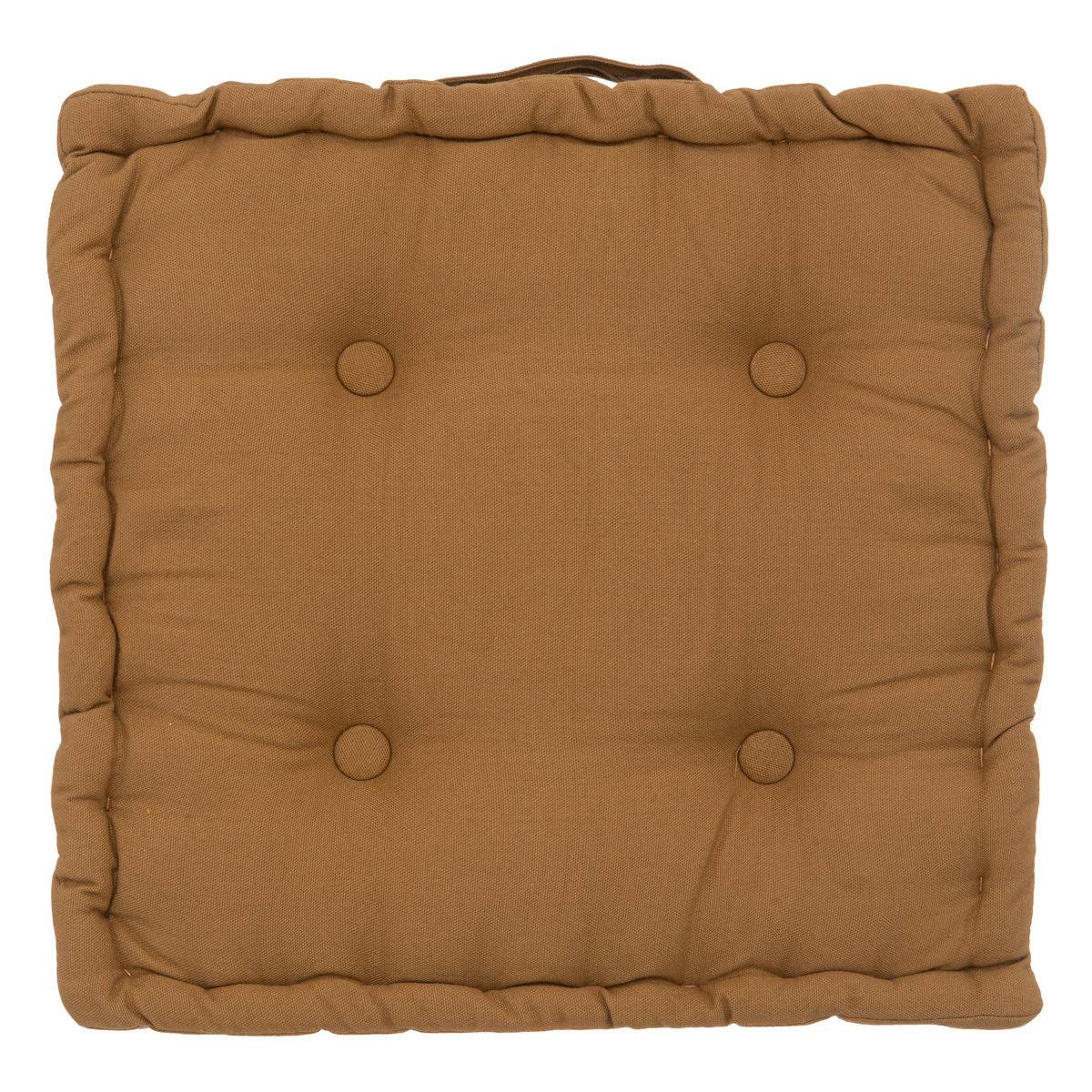 Coussin de Sol  en Coton Marron Cannelle 40 x 40 cm - Imagen 1