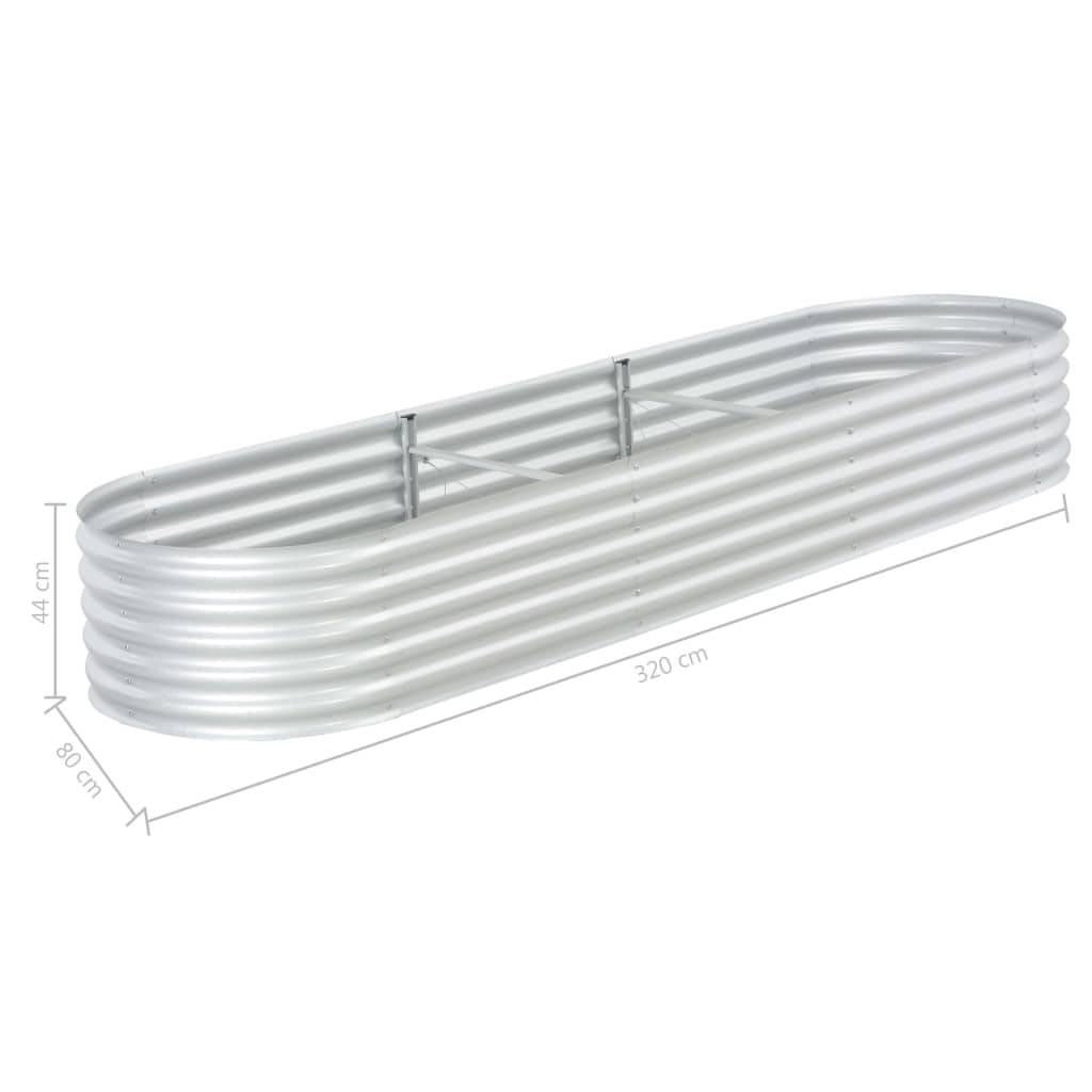 Helloshop26 - Jardinière lit surélevé plantes fleurs jardin 320 x 80 x 44 cm acier galvanisé argenté - Imagen 7