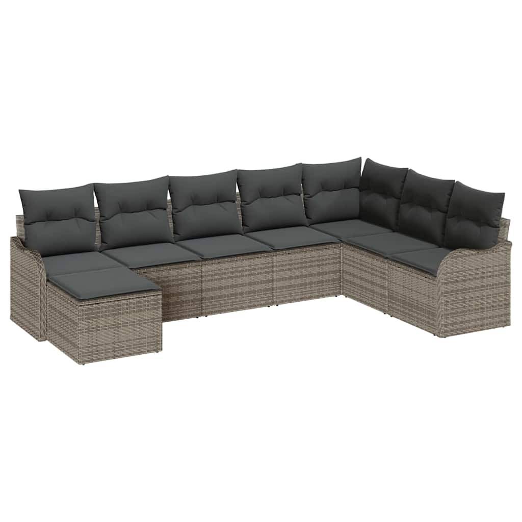 Salon de Jardin 8 Places en Polyrotin Tissé Main Modulable pour Extérieur Gris – ComfortXL Outdoor Living - Image 2