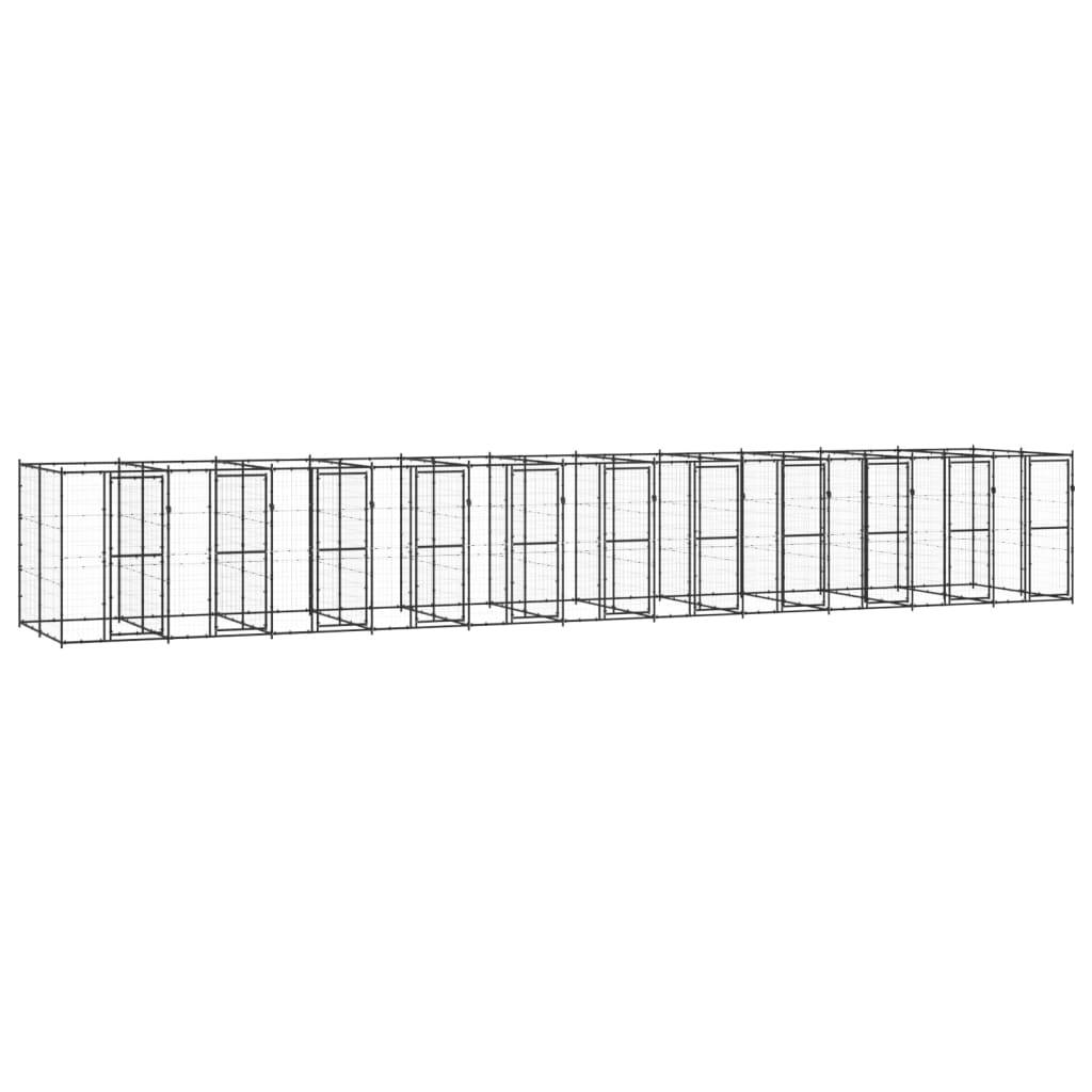 Vidaxl - Chenil d'extérieur pour chiens Acier 26,62 m² vidaXL 3082269 - Imagen 1