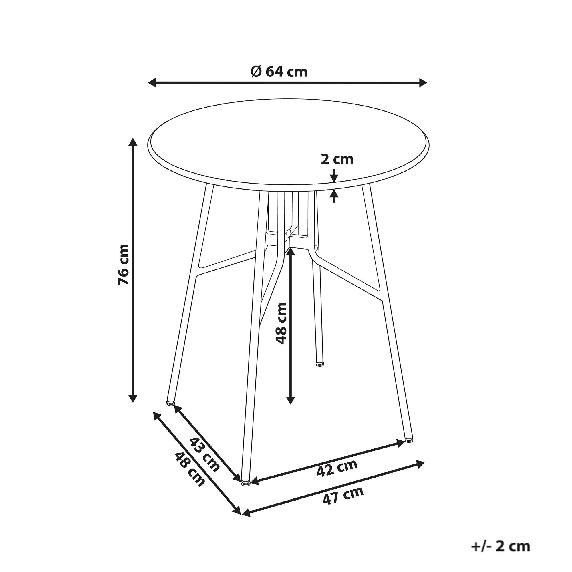 Table ronde, 4 Personnes Métal Gris TALTAL - Beliani - Image 2