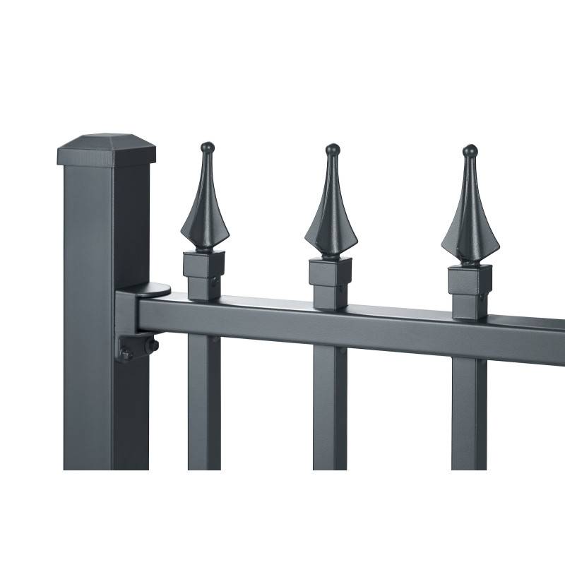 Lot de 4 fixations pour clôture aluminium tradition style ferronnerie Gris - Easy Clôture - Imagen 2