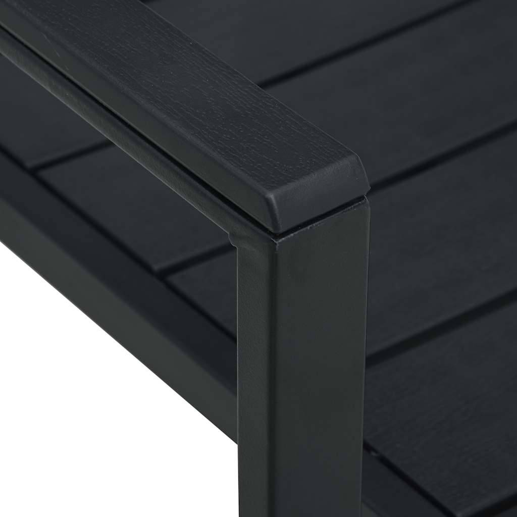 Chaises de jardin lot de 4 noir PEHD aspect bois 62 x 55.5 x 88.5 cm - PANGIVO - Image 7