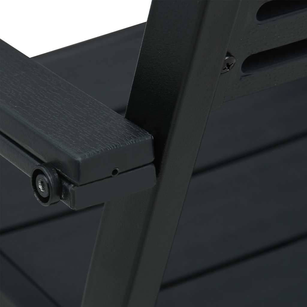 Chaises de jardin lot de 4 noir PEHD aspect bois 62 x 55.5 x 88.5 cm - PANGIVO - Image 6