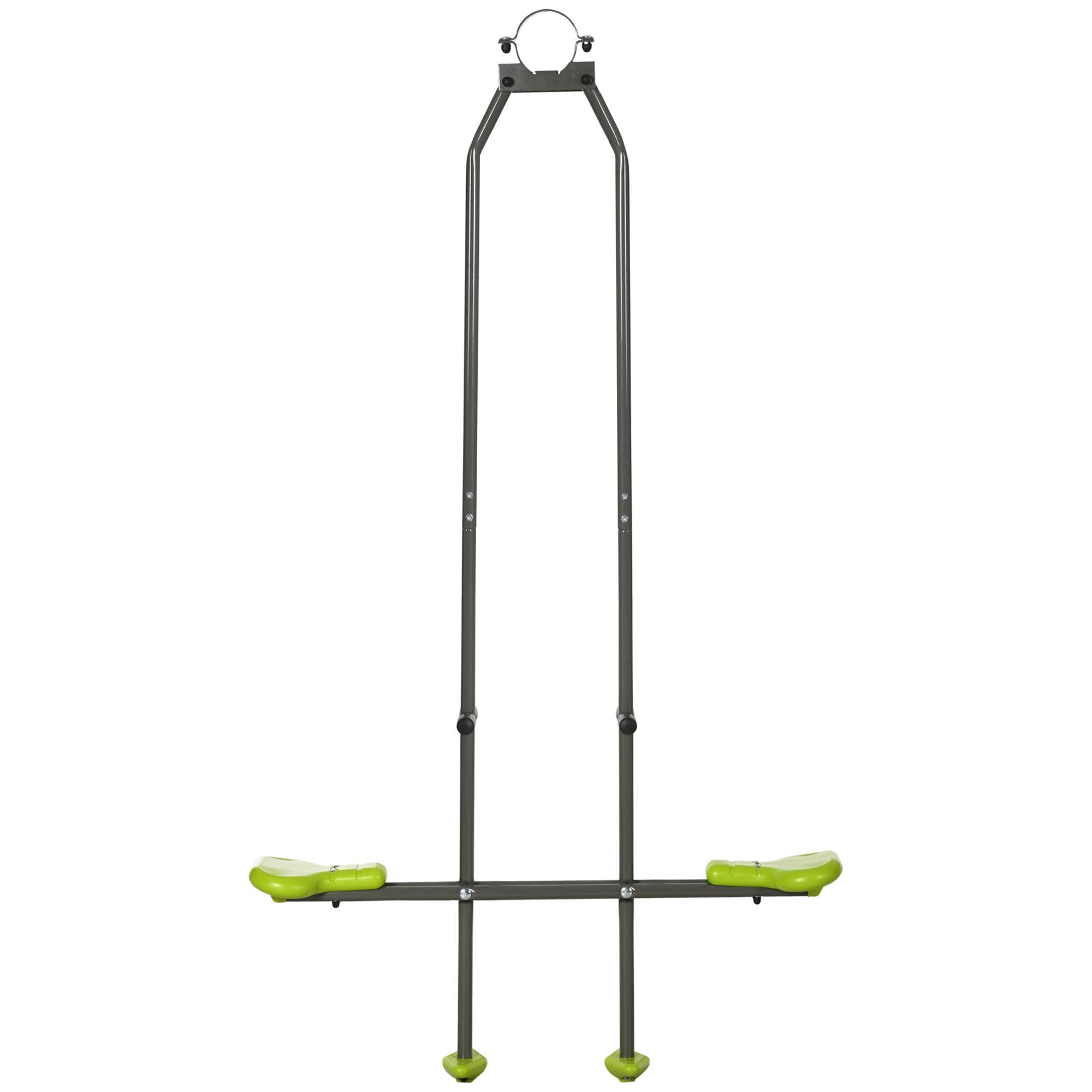Balançoire agrès vis-à-vis pour les enfants en acier et plastique pour portique - 3 à 6 ans 97,5 x 23 x 170 cm vert - Image 2