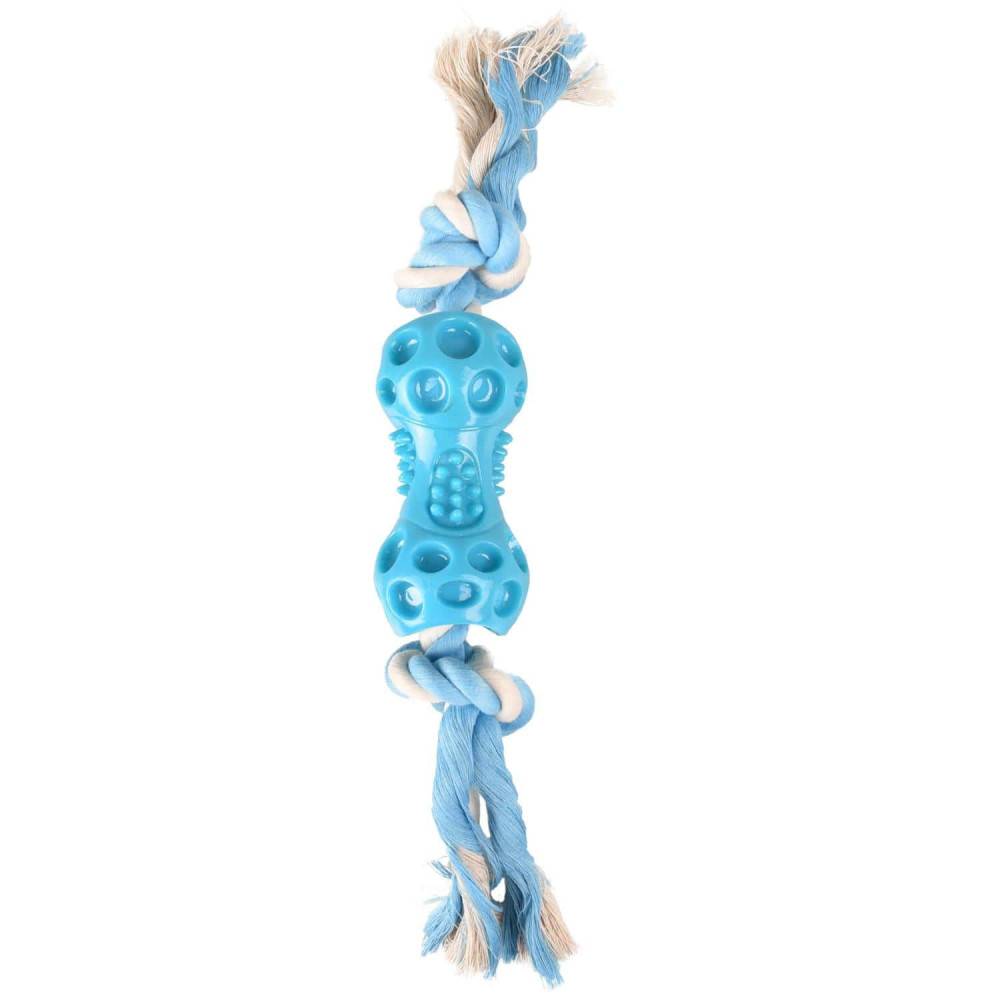 jeux Haltère + corde bleu 34 cm. LINDO. en TPR. pour chien. - Image 3
