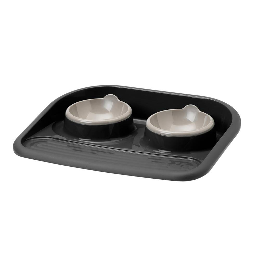Savic - savic - Plateau repas 2 x 300 ML, noir pour chien ou chat - Imagen 1