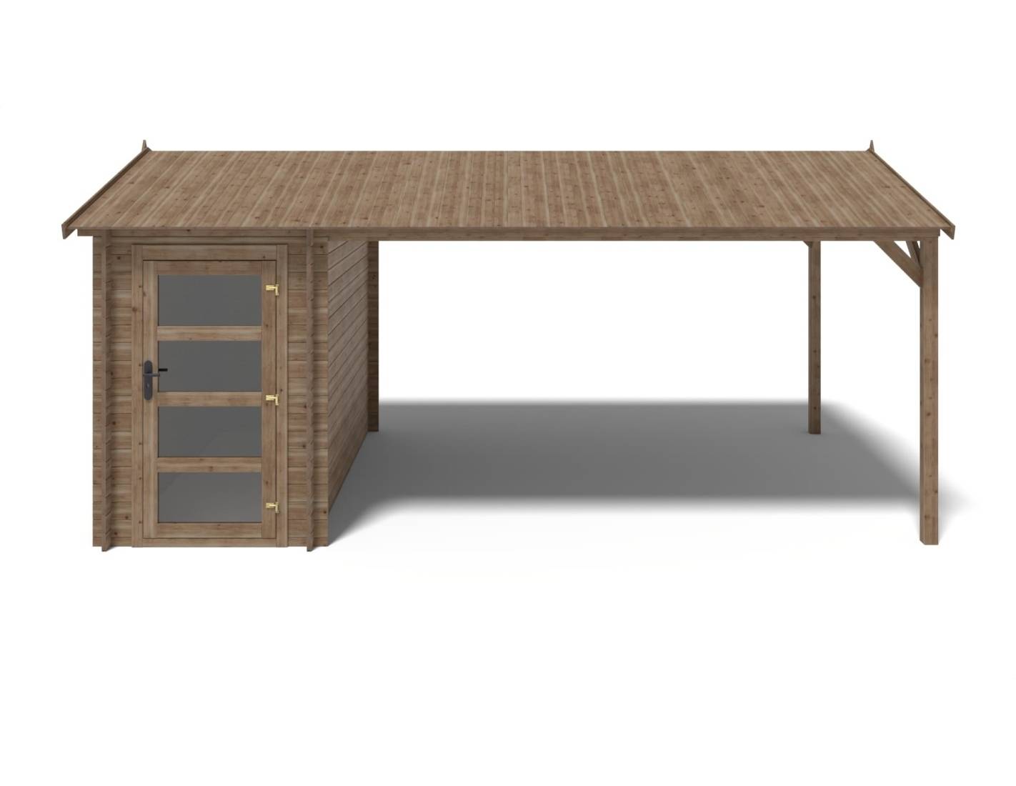 Altanka - Abri de jardin en bois - 1.5x3 m avec extension de 4x2.76 m - 15.56 m²- Traité - DOM673+DOS194 - ALTANKA - Image 8