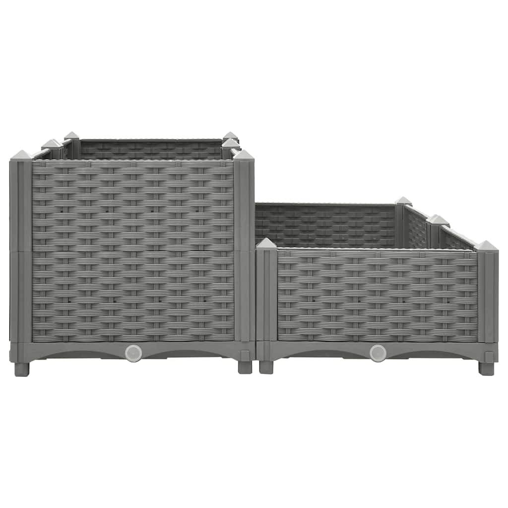 Prolenta Premium - Jardinière polypropylène gris 80 x 80 x 38 cm - Prolenta premium p343.1 - Image 3