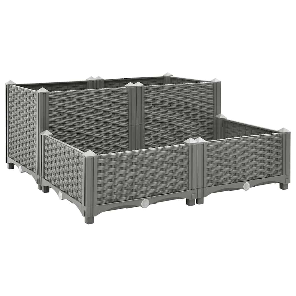 Prolenta Premium - Jardinière polypropylène gris 80 x 80 x 38 cm - Prolenta premium p343.1 - Image 2