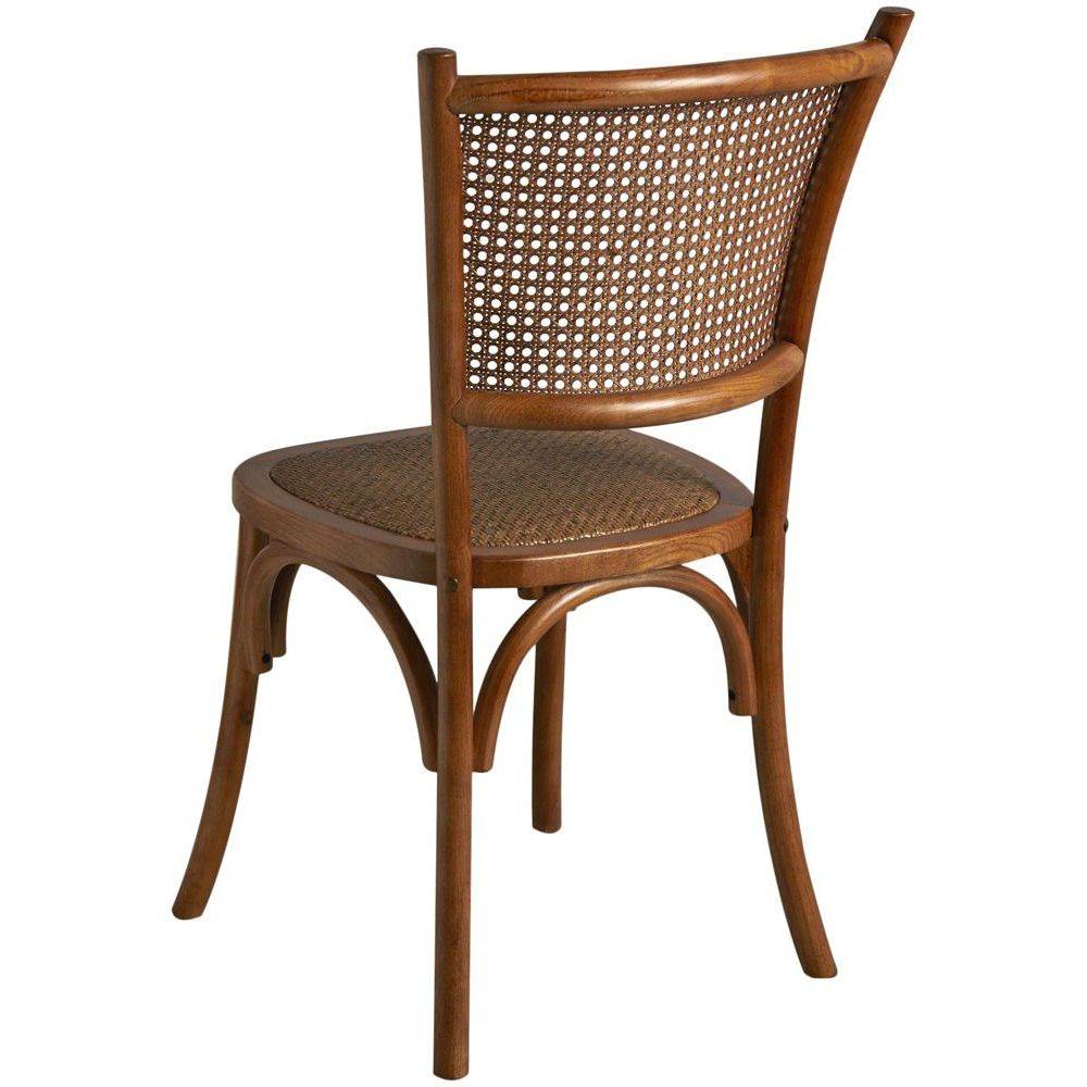 Aubry Gaspard - Chaise en hêtre et rotin, dossier en cannage Lot de 4 - Imagen 2