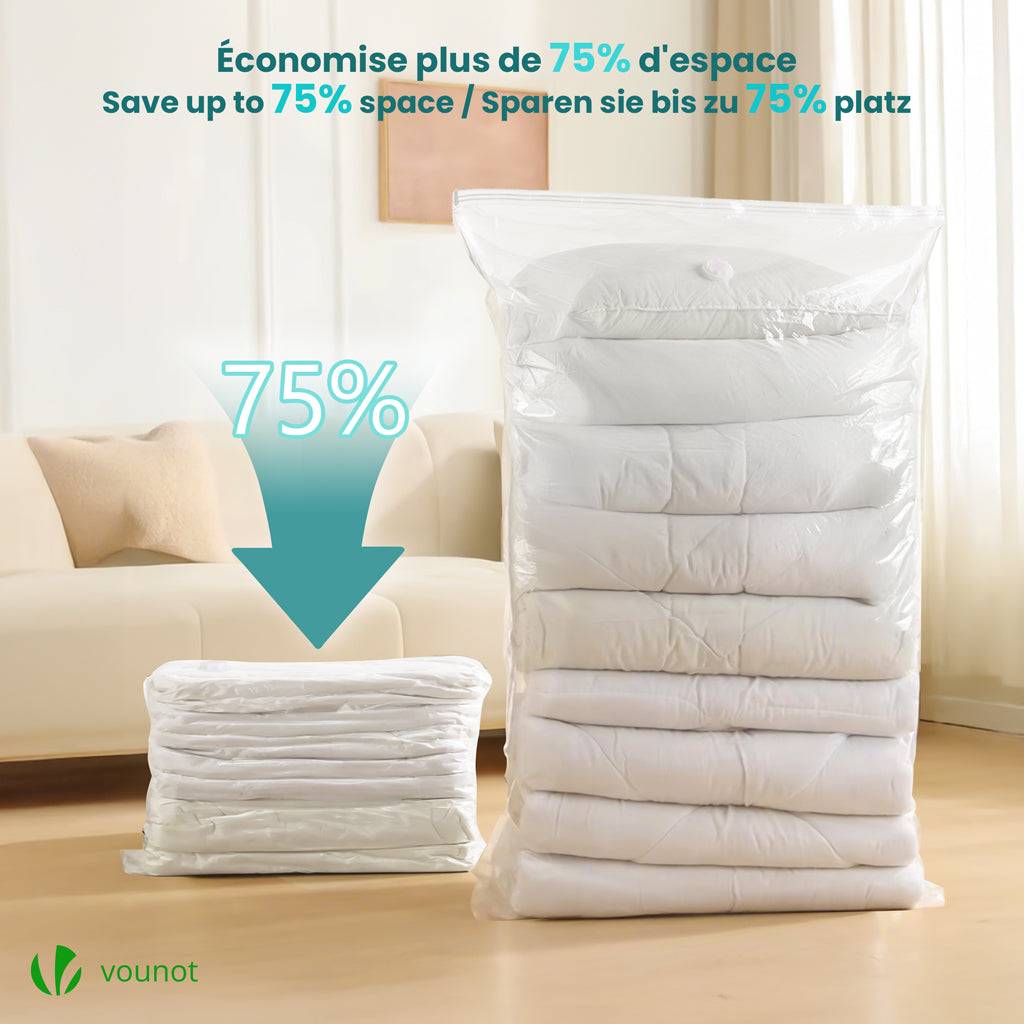 Lot de 7 sac de rangement sous vide Non Tisse XXL gris - Image 7