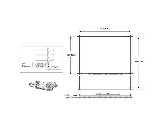 Altanka - Abri de jardin en bois - 3x3 m + terrasse avec balustrade et avant-toit en bois - 15 m2 - Traité - DOM427+DOM146+DOM147+POD05 - ALTANKA - Imagen 5