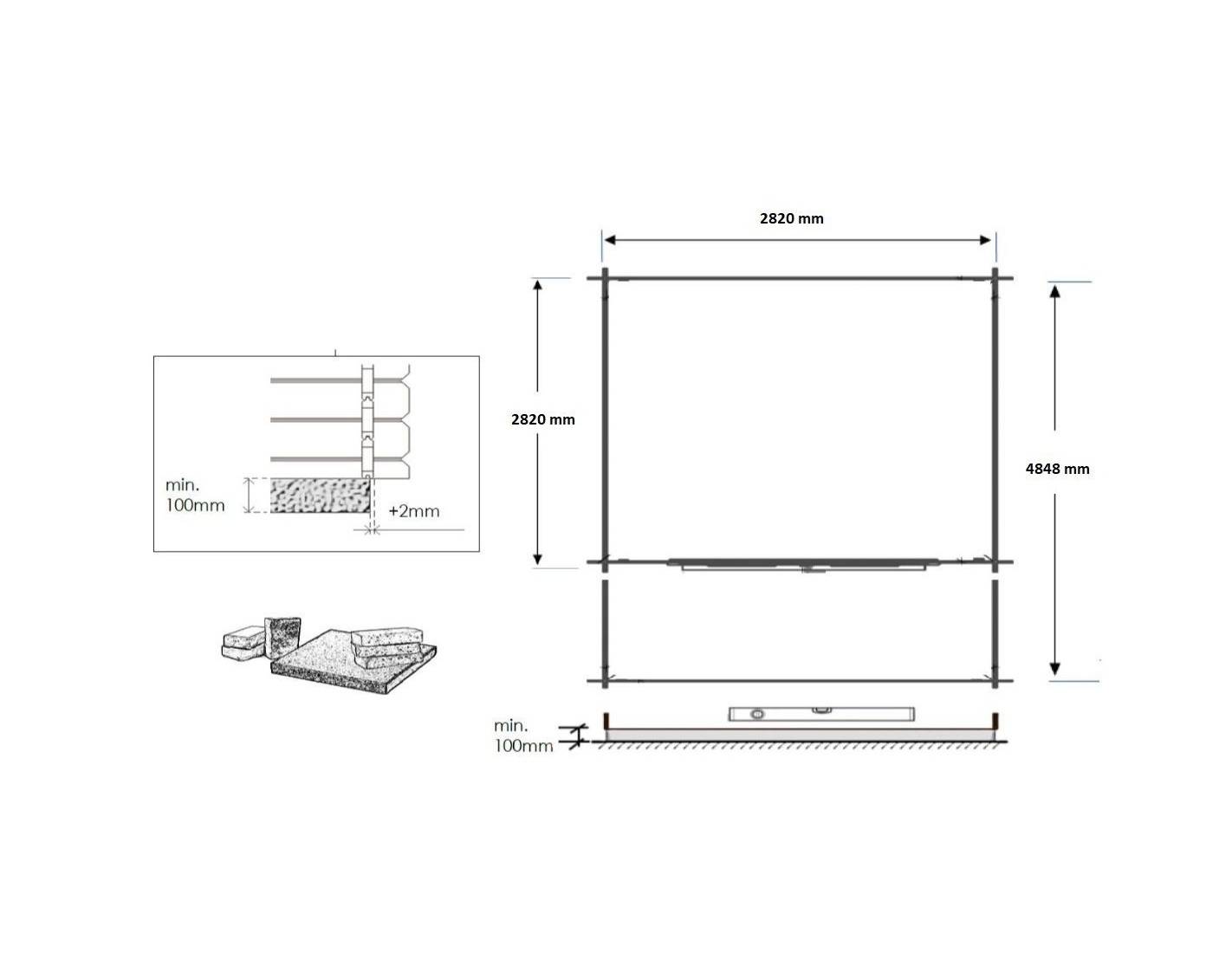 Altanka - Abri de jardin en bois - 3x3 m + terrasse avec balustrade et avant-toit en bois - 15 m2 - Traité - DOM427+DOM146+DOM147+POD05 - ALTANKA - Imagen 5