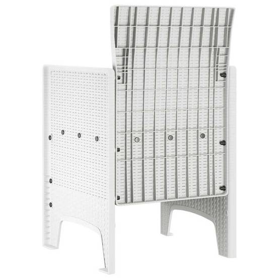 Lot De 4 Chaises De Jardin - Fauteuils De Jardin Blanc 53 x 49 x 85 cm PP - Image 5