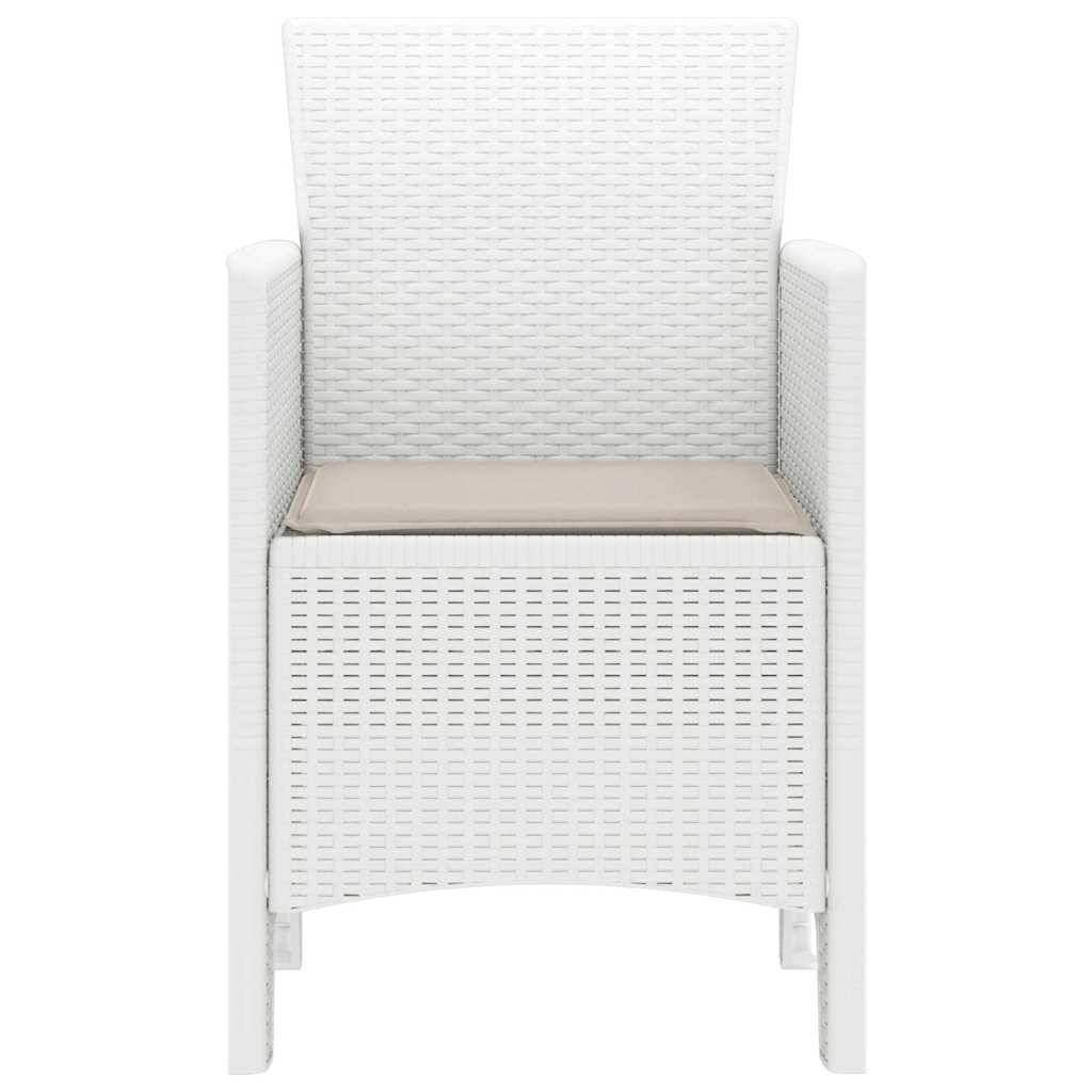 Lot De 4 Chaises De Jardin - Fauteuils De Jardin Blanc 53 x 49 x 85 cm PP - Image 6