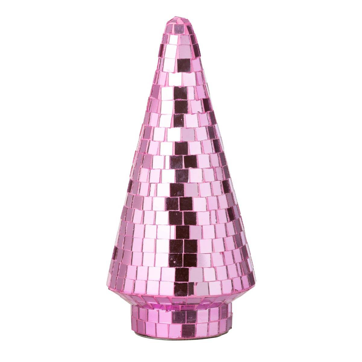 J-Line - Arbre Disco en Verre "Miroir" 23cm Rose - Image 1