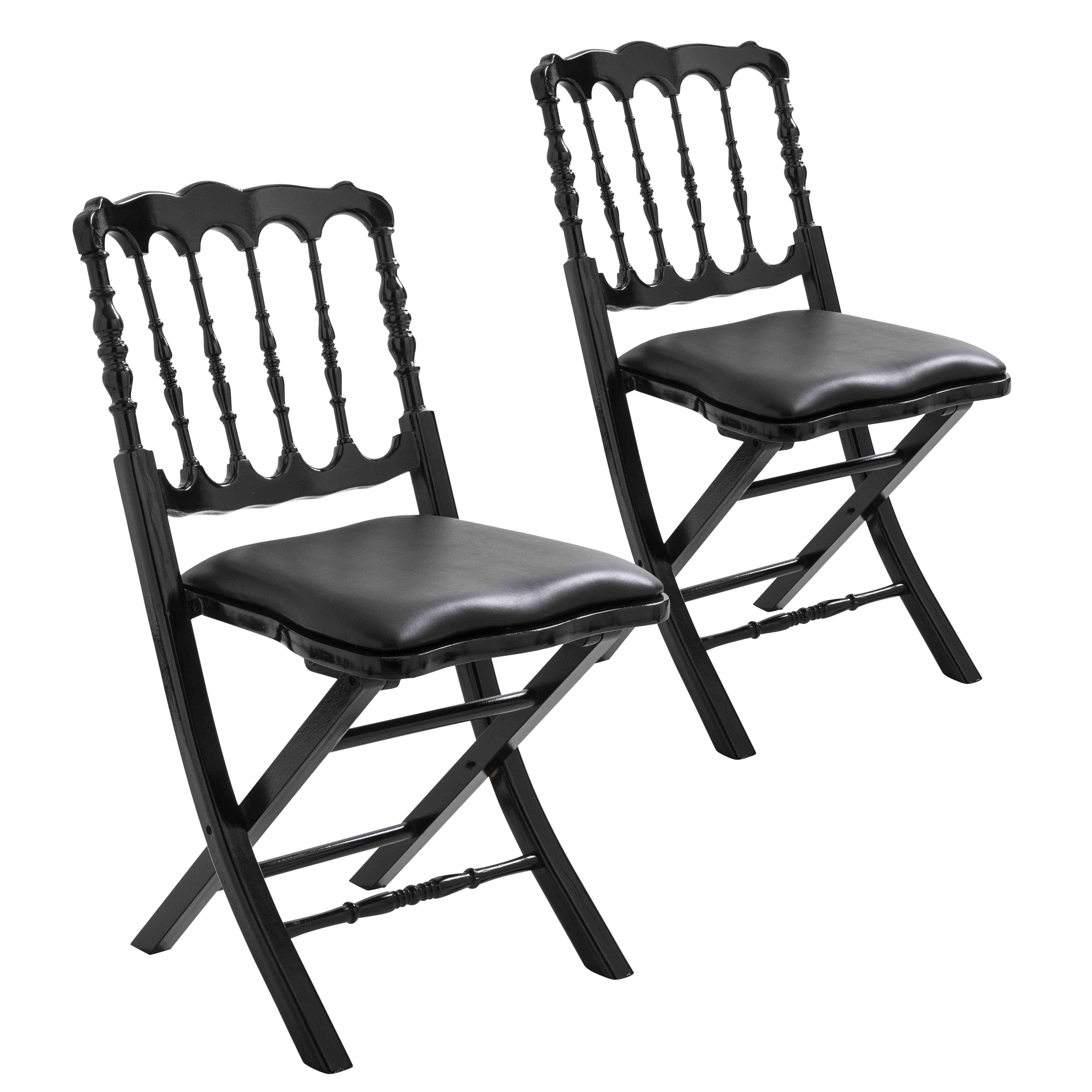 Oviala - Chaises pliantes noires en bois Napoléon III - Oviala - Imagen 1