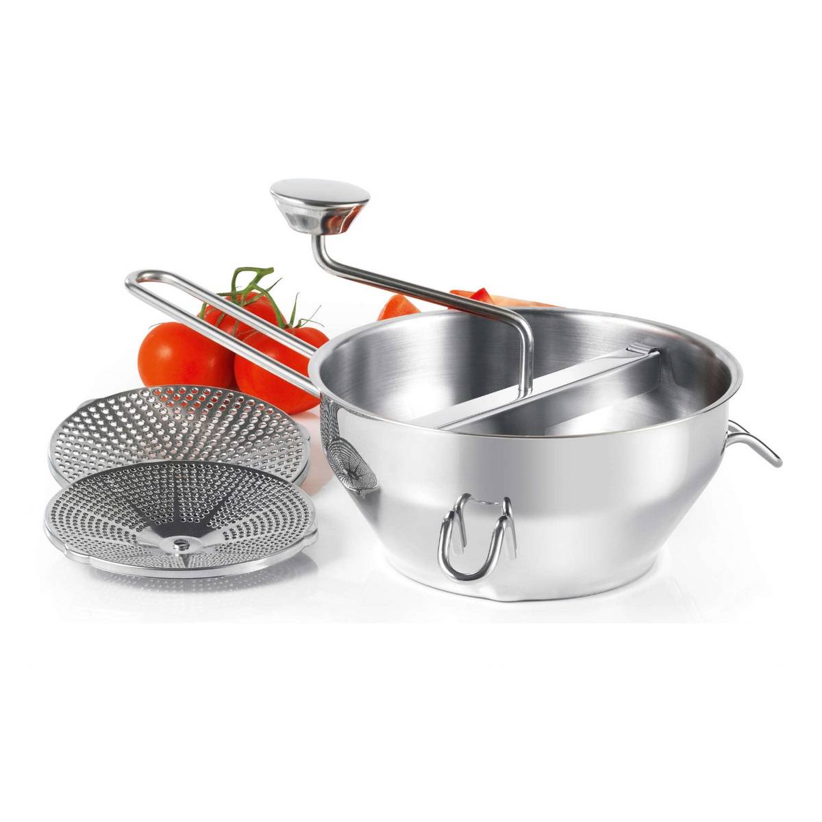 Kitchen Chef - Moulin à légumes inox diamètre 247mm 3 grilles 13,8cm KC.MOUL-21.3 Kitchen Chef