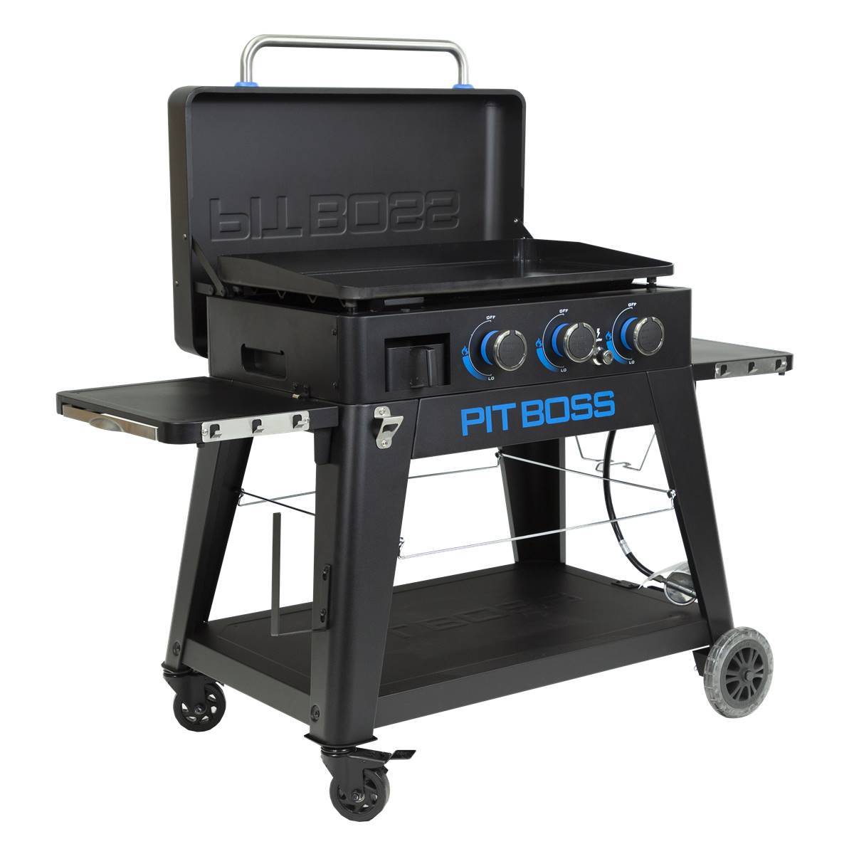 Pit Boss - Plancha à gaz fonte Pit Boss Ultimate 3 brûleurs 75 x 46 chariot + couvercle - Imagen 5