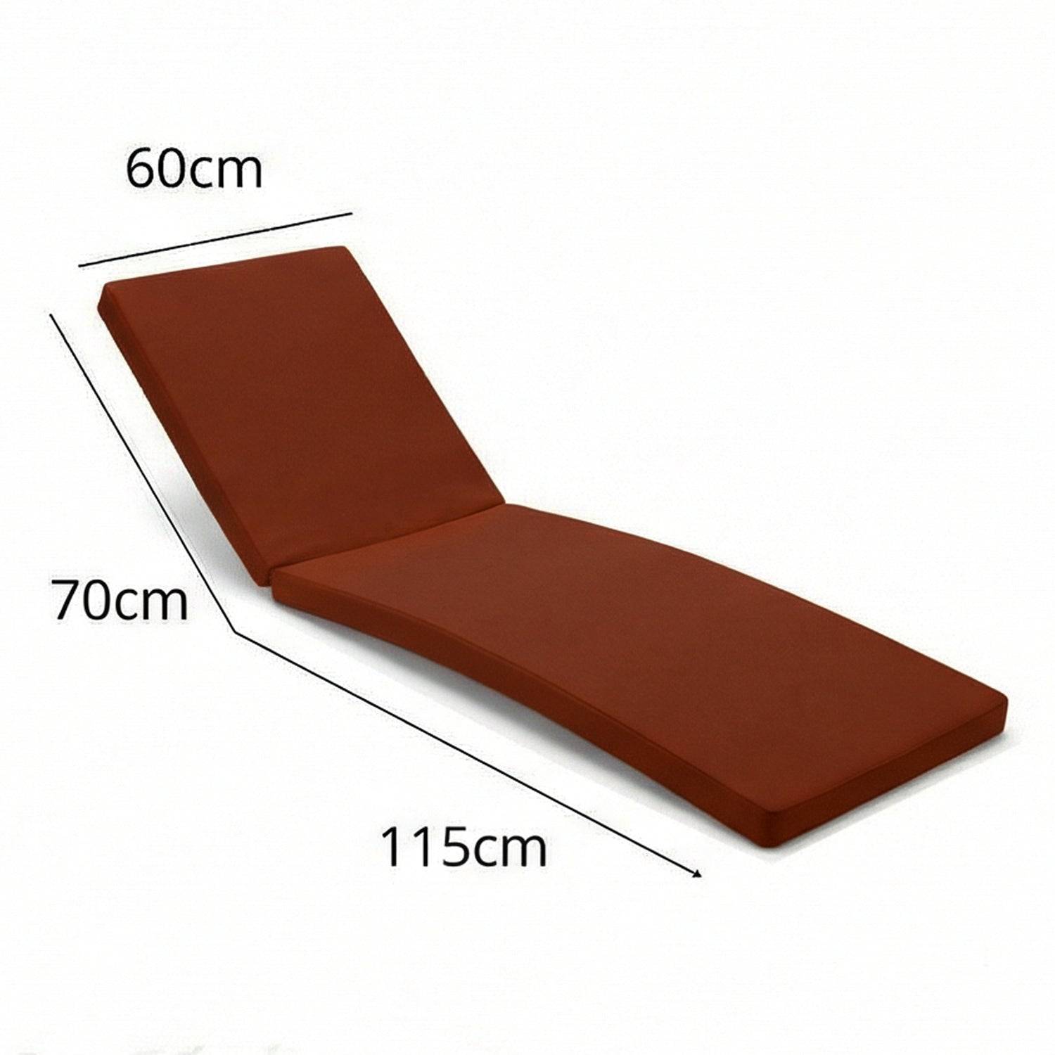 Coussin pour transat déhoussable 185x55x4cm terracotta - Déco arts - Image 4