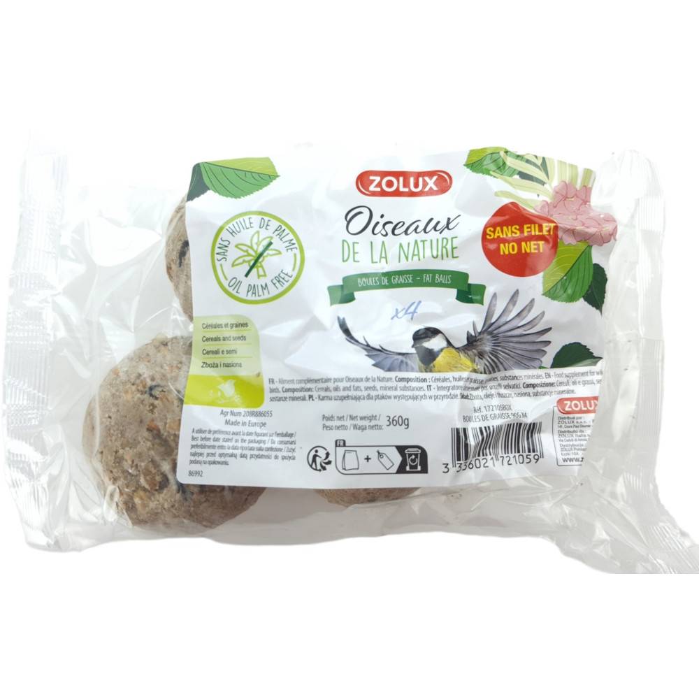 Zolux - zolux - 4 Boules de graisse de 90 gr toutes saisons pour oiseaux - Imagen 2