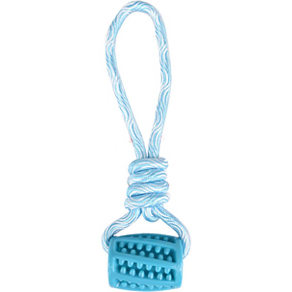 Jouet Tuyau + corde à tirer bleu 26 cm. RUDO. en TPR. pour chien. - Image 4