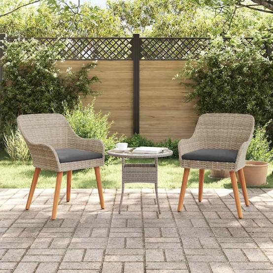 Chaise de jardin 2 pcs Polyrotin Gris clair 62,5 x 55 x 82 cm - PANGIVO - Image 1