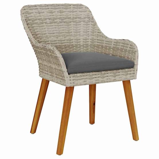 Chaise de jardin 2 pcs Polyrotin Gris clair 62,5 x 55 x 82 cm - PANGIVO - Image 4