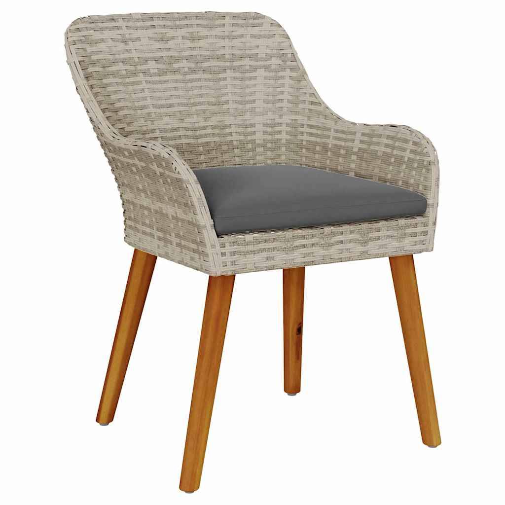 Chaise de jardin 2 pcs Polyrotin Gris clair 62,5 x 55 x 82 cm - PANGIVO - Image 4