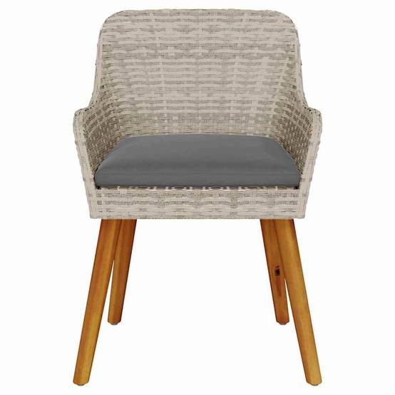 Chaise de jardin 2 pcs Polyrotin Gris clair 62,5 x 55 x 82 cm - PANGIVO - Image 5