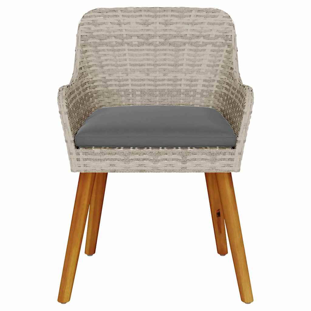 Chaise de jardin 2 pcs Polyrotin Gris clair 62,5 x 55 x 82 cm - PANGIVO - Image 5