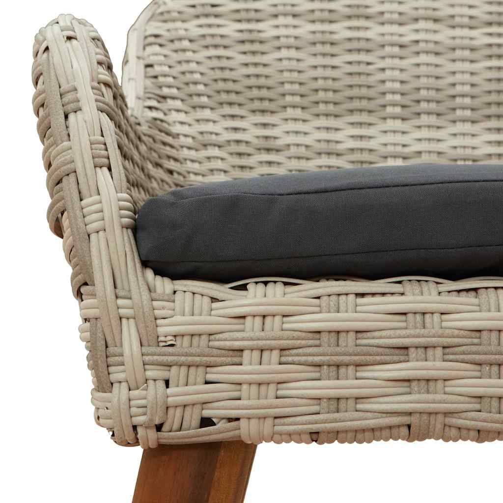 Chaise de jardin 2 pcs Polyrotin Gris clair 62,5 x 55 x 82 cm - PANGIVO - Image 9