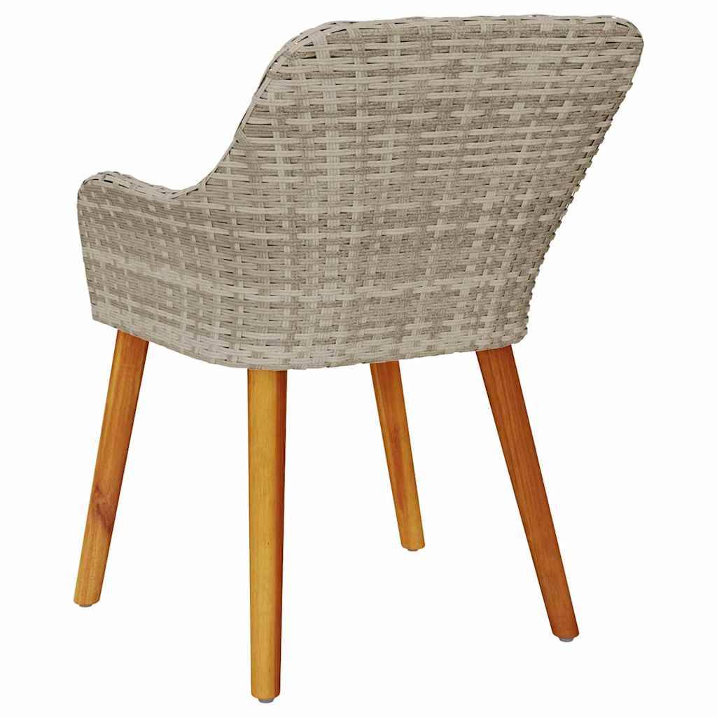 Chaise de jardin 2 pcs Polyrotin Gris clair 62,5 x 55 x 82 cm - PANGIVO - Image 7