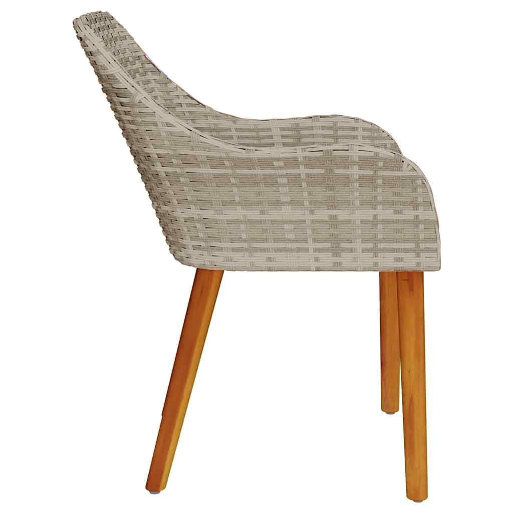 Chaise de jardin 2 pcs Polyrotin Gris clair 62,5 x 55 x 82 cm - PANGIVO - Image 6