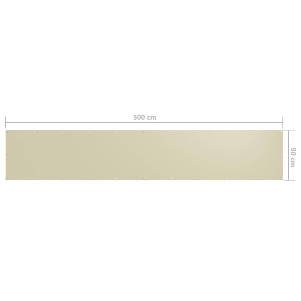 Helloshop26 - Écran de balcon brise pare vue protection confidentialité 90 x 500 cm tissu oxford crème - Imagen 5