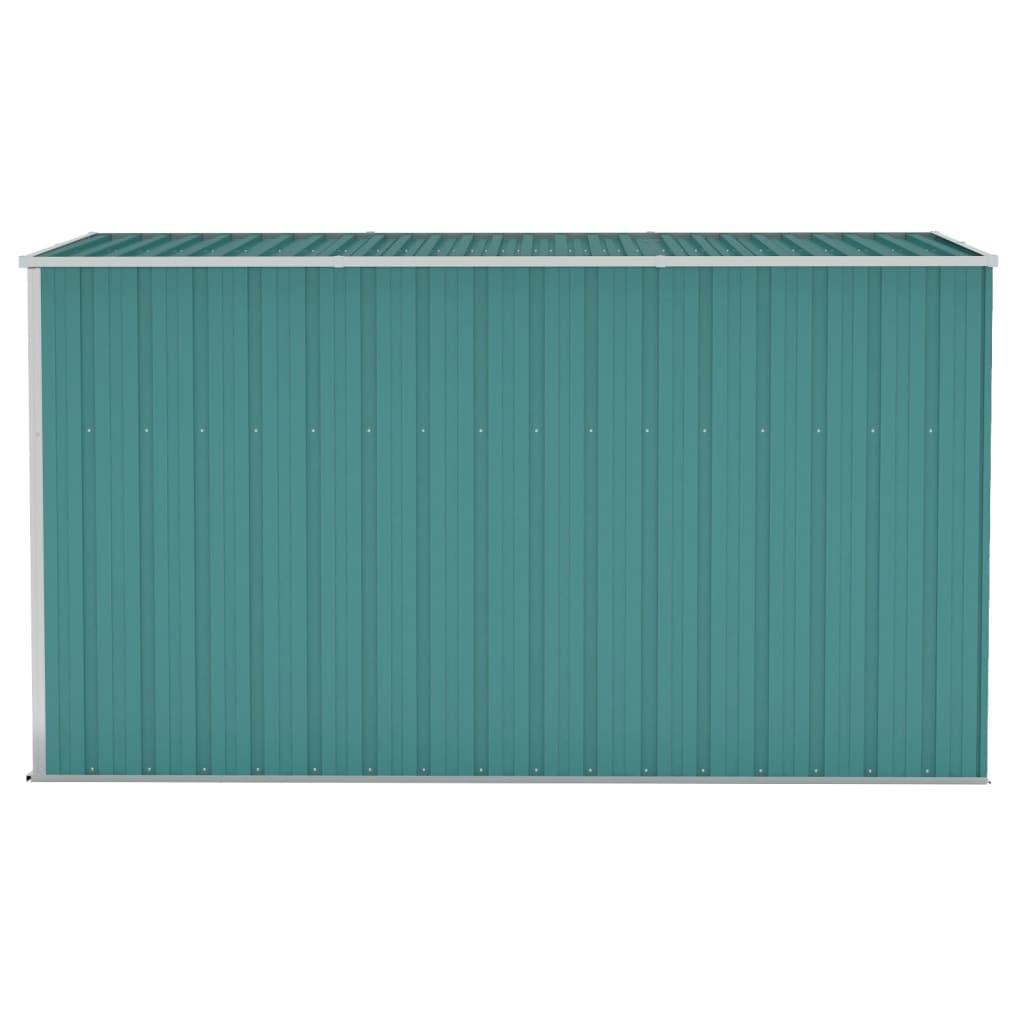 Helloshop26 - Abri de jardin cabane cabanon maison de stockage remise extérieur hangar outils robuste mural 118 x 288 x 178 cm acier galvanisé vert - Imagen 3