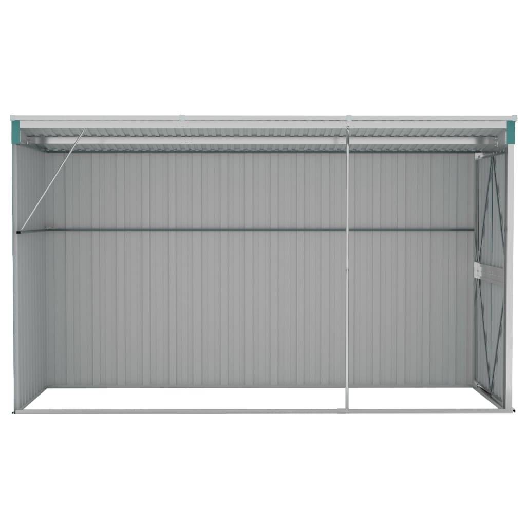 Helloshop26 - Abri de jardin cabane cabanon maison de stockage remise extérieur hangar outils robuste mural 118 x 288 x 178 cm acier galvanisé vert - Imagen 4