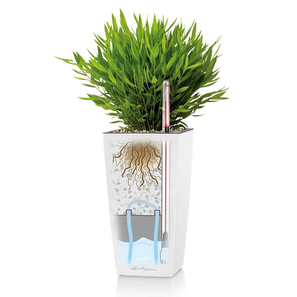 Lechuza - Pot de table Maxi-Cubi - kit complet, blanc brillant 26 cm Lechuza - Imagen 4