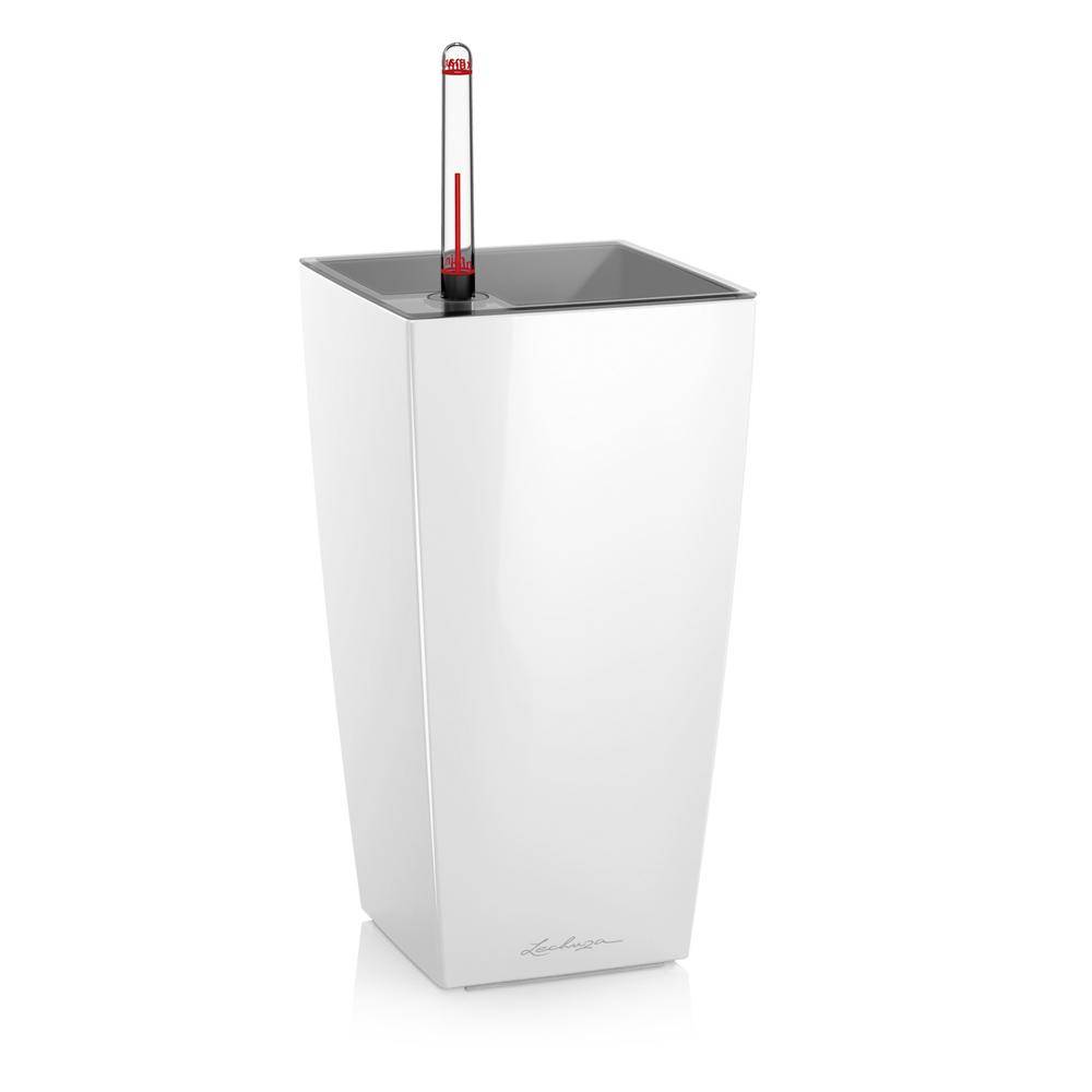 Lechuza - Pot de table Maxi-Cubi - kit complet, blanc brillant 26 cm Lechuza - Imagen 1
